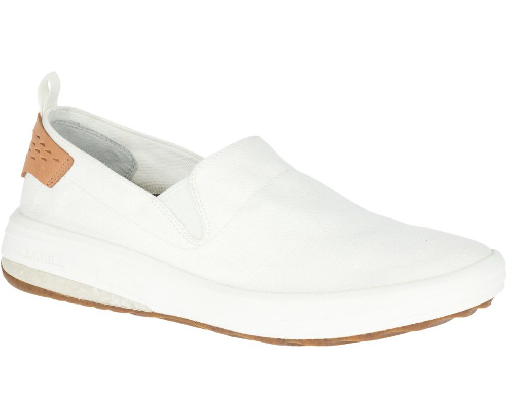 Merrell Slip Ons White - Gridway Moc Canvas - Mens 83ICNYKBR